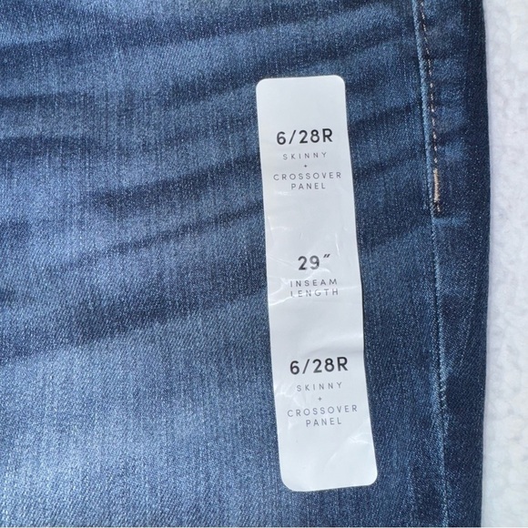 NWT Isabel Maternity Women's 6/28R Skinny Crossover Panel Blue Maternity Jeans - Picture 6 of 7